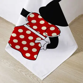 Disney Mickey Minnie Mouse Antklode Padengti Nustatyti Baltos Spalvos Dviguba Karalienė, Karalius Animacinių Filmų Patalynės Komplektas Vieną Twin Childs Vaikas Suaugusiųjų Antklodė Padengti