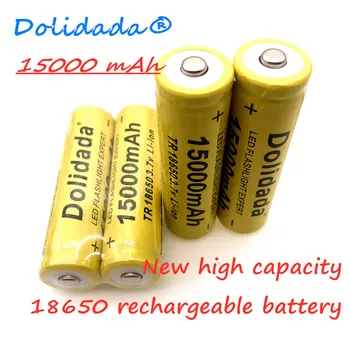 Dolidada Aukštos Kokybės 15000 mAh 3.7 V 18650 ličio jonų baterijos Įkrovimo baterija (akumuliatorius LED žibintuvėlis/Elektronika)