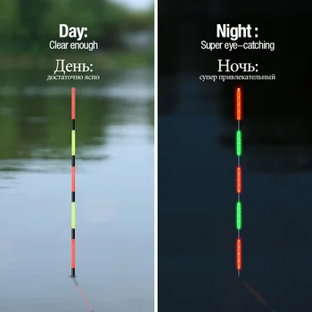 DONQL Nano LED Šviesos Žvejybos Plūduro Bold Uodega Plūduro Dieną Ir Naktį Akį Su Baterija x2 Aukštos Kokybės Žvejybos Reikmenys