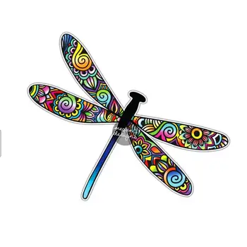 Dragonfly Lipdukas - Spalvinga Automobilio Lipdukas Nešiojamas Decal Sienos Meno Vasaros Buferio Lipdukas Yeti Masažuoklis Decal Hipių Boho Gėlės Vabzdžių