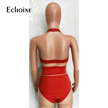 Echoine Moterų Kietas Seksualus Bikini Komplektas Nėrinių Apynasrio Apkarpyti Viršūnes Aukšto Liemens Kelnaitės Sutampantys Dviejų Dalių Komplektas Komplektai Paplūdimio Maudymosi Kostiumėlį