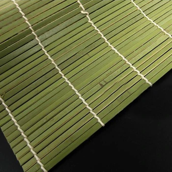 Eco-friendly suši įrankiai volelis Bambuko Geležinkelių Kilimėliai nustatyti Roll Handmake Bambuko Suši Mat Priėmimo Komplektas-žalia