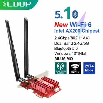 EDUP EP-9636GS 3000M Dual Band 802.11 AX Wifi 6 AX200 PCI-e 