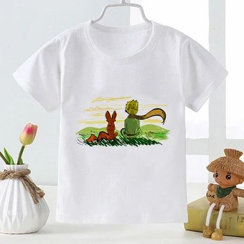 Estetinės Baby Vaikų Vasaros Kasdienių Drabužių Minkštas Jaukus Audinys T-shirt Mažasis Princas Spausdinti korėjos Harajuku Mergaitė Berniukas T-shirts