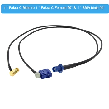 Fakra C Vyrų SMA Male & Fakra C Moterų Y Tipo GPS Adapteris Fakra SMA Splitter Cable Navigacijos GPS Antena ilgintuvas