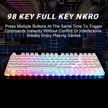 FEKER Glazūra 98 Laidinio Mechaninė Klaviatūros Rinkinys RGB Apšvietimu skaidraus Akrilo Atveju OEM profilis 98 Klavišus Žaidimų Klaviatūra, 