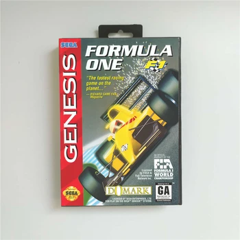 Formulė Vienas F1 - Dangtelis Su JAV Mažmeninės Langelyje 16 Bitų MD Žaidimo Kortelės Sega Megadrive Genesis Vaizdo Žaidimų Konsolės
