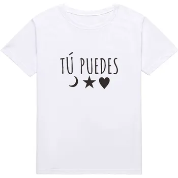 Galite Streetwear T-shirts Hipster Moterų atsitiktinis viršų medžiaga ispanijos Laiškas Grafinis t-shirt lady tees ropa mujer