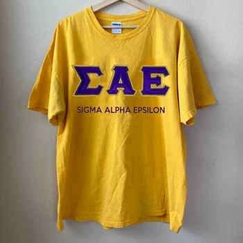Geltona Sigma Alfa, Epsilon, T-marškinėliai Atsitiktinis vyrų ir moterų trumparankoviai marškinėliai