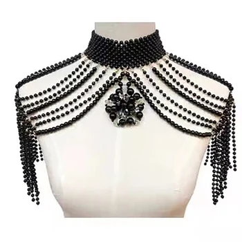 Geriausia pardavimo skara perlų vėrinį gėlių dizainą prekės peties grandinės moterų papuošalai vestuvių suknelė priedai