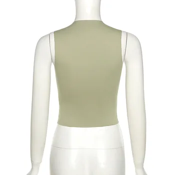 Gitana Y2k Žaliai Nėrinių Tuščiaviduriai Iš Bako Viršuje Moterų Sexy Liesas Tvarstis Apkarpyti Viršūnes 2021 M. Vasaros Mados Streetwear