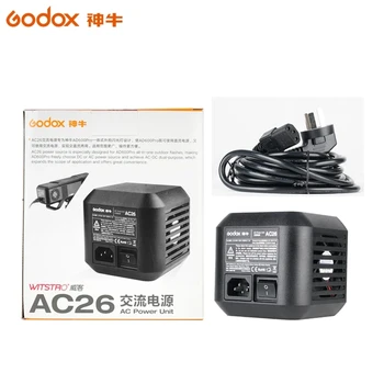 GODOX AC-26 KINTAMOSIOS srovės Maitinimo Adapteris Su Maitinimo Kabelis Ad600b Ad600bm Ad600m Ad600 Ad600Pro Pliūpsnio temperatūra XPLOR 600 