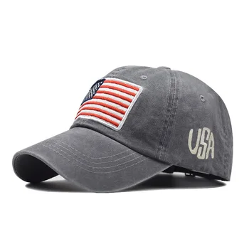 Greitai parduoti populiarus skrybėlę plauti senas laiškas beisbolo kepuraitę universalus mados, vyrai ir moterys, Amerikos vėliava MEDVILNĖS SKRYBĖLĘ
