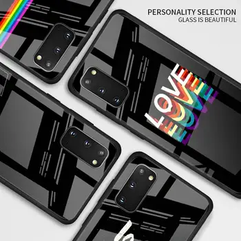 Gėjų, Lesbiečių LGBT Vaivorykštė Pasididžiavimas Grūdintas Stiklas Case For Samsung Galaxy S21 Ultra S20 FE S10 S10e Lite S8 S9 Plus 5G Padengti Coque