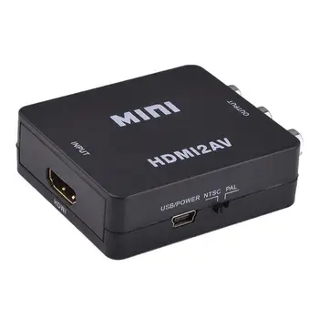 HDMI, AV-Scaler Adapteris Composite HD Video Converter Box HDMI, RCA AV/CVSB L/R Vaizdo 1080P Mini HDMI2AV Parama NTSC PAL Naujas