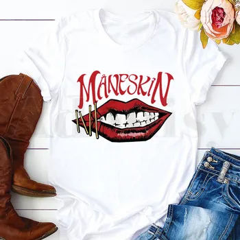Hip-Hop Maneskin Atsitiktinis Atostogų Gatvės Grafiti Trumpas Rankovės Moterų Viršūnių Tees Harajuku VintageT Marškinėliai, moteriški marškinėliai