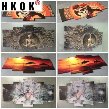 HKOK Modernios Sienos Meno Plakatų Sistema, 5 Plokštės Planetos Kraštovaizdį Kambarį HD Cuadros Spausdinti Tapybos Namų Puošybai