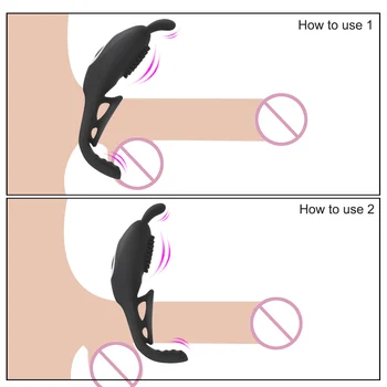 IKOKY 2 in 1 Vibruojantis Varpos Žiedas 9 Dažnio Nuotolinio Valdymo Vyrų Atidėti Ejakuliacija G-Spot Klitorio Stimuliacija