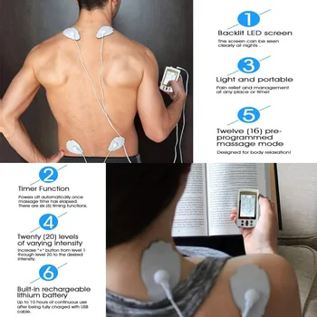Impulso Akupunktūra, Masažas, skirtas Nugaros, Kaklo Elektroninių Dešimtis EMS Raumenų Stimuliatorius Massager Sveikatos Priežiūros viso Kūno Relaxtion
