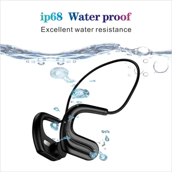 IP68 Vandeniui MP3 Bluetooth Kaulais ausinės stiprus ištvermė 32GB atminties
