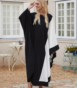 Islamo Plus Size Black Musulmonų Suknelės Mantijos Dubajus Kaftan Balta Abaja Žaliojo Vestido Arabe Mujer Jalabiya Moterų turkijos KJ