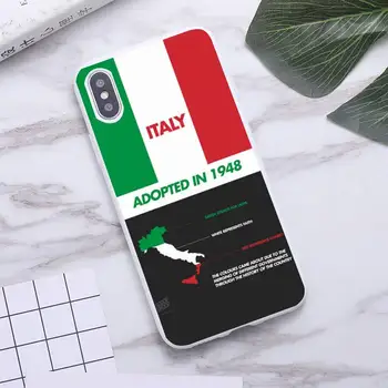 Italijos vėliavos Telefono dėklas skirtas iPhone 12 mini Pro 11 Max X XR XS 8 7 6s Plius Saldainiai balta Silikono Atvejais