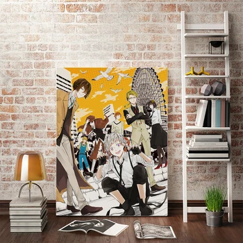 Japonų Anime Bungo Benamių Šunų Plakatas Retro Stiliaus Art Plakatai Kambarį Tapybos Namų Sienų Dekoro Lipdukus, Vaikų Kambario, Miegamojo