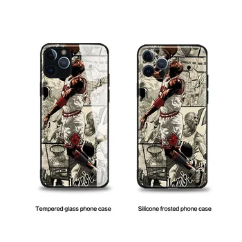 Jordan Krepšinio iPhone SE 6 6s 7 8 plus X XR XS 11 12 mini Pro Max grūdintas stiklas telefono atvejais padengti minkšto silikono