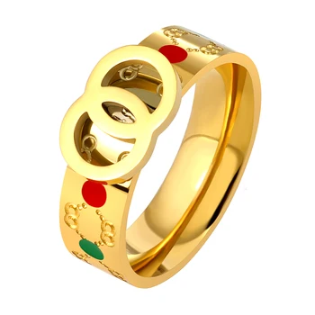 JOVO MEILĖS Garsaus Prekės ženklo Nerūdijančio Plieno Žiedai Prabanga Aukso Plieno, Titano Piršto Žiedą Cute Mados Vestuvių ir Vestuvių Žiedai Moterims