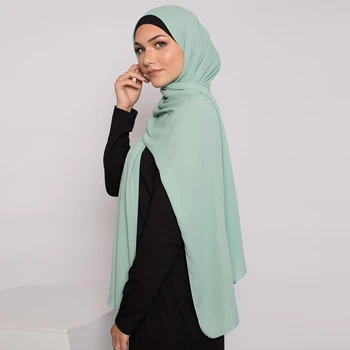 JTVOVO 2021 Naujas Vasaros Musulmonų Grynos Spalvos Šifono Kvėpuojantis Hijab Dubajus Indijos Islamo Turbaną skara Skara Skarelė Foulard Femme