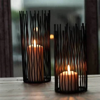 Juoda Bohemiškas Stilius Metalo Stovas Žvakių Laikikliai Vestuvių Žvakidė Namų Puošybai