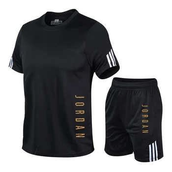 Juokinga Jordan23 Prekės Vyrų marškinėliai+Paplūdimio Šortai Rinkiniai 2021 M. Vasaros Bėgimo Kelnes, T-marškinėliai, Sportinės aprangos streetwear Harajuku Viršūnes Marškinėlius