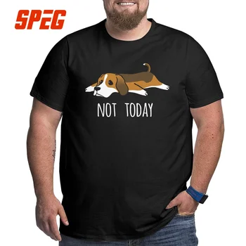 Juokinga Ne Šiandien Basset Hound Dog T-Shirt Vyrai Įgulos Kaklo Medvilnės T Marškinėliai Trumpomis Rankovėmis Didelis, Aukštas, Marškinėliai, Plius Dydis Didelis Dydis