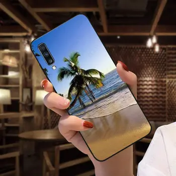 Jūros Bangos Paplūdimyje purškimo vandenyno salų Minkštas Telefono dėklas Samsung Galaxy A50 A10 A20 A20E A20S A40 A51 A70 A30 A6 A7 A8 Atveju