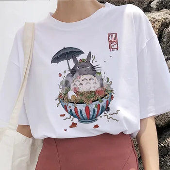 Kaimynas Totoro Atkakli Toli Studio Ghibli moteriški marškinėliai Japonų Anime Hayao Miyazaki Ulzzang Moterų Plius Dydžio marškinėlius
