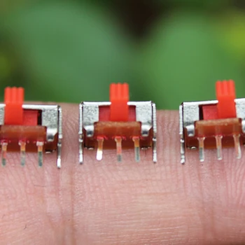 Karšto 10vnt Mini Dydžio Raudona SPDT Pastumkite Jungiklį Mažas 3-pin, 2-greičio Jungiklis Mažas DIY Energijos