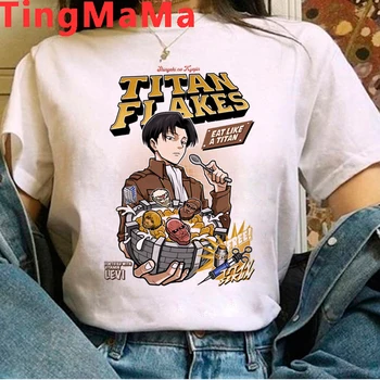 Karšto Japonų Anime Shingeki No Kyojin Moterų marškinėliai Kawaii Ataka Titan Marškinėliai Harajuku 