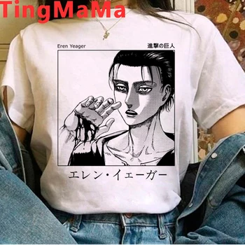 Karšto Japonų Anime Shingeki No Kyojin Moterų marškinėliai Kawaii Ataka Titan Marškinėliai Harajuku 