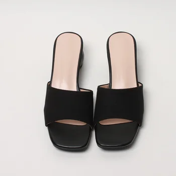 Karšto pardavimo Plius Dydis 31-43 moterų sandalai Paprasta vientisų spalvų Vasarą Kvadratinių Kojų aukšto kulno sandalai mados šalis suknelė bateliai moteris