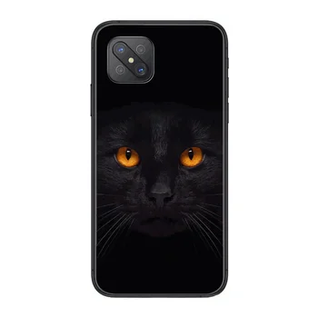 Katė katė Mados Telefono dėklas padengti KOLEGA A91 9 83 79 92s 5 F9 A7X Reno2 Realme6pro 5 juoda tpu ląstelių dangtis