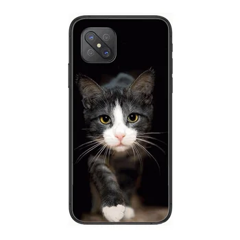 Katė katė Mados Telefono dėklas padengti KOLEGA A91 9 83 79 92s 5 F9 A7X Reno2 Realme6pro 5 juoda tpu ląstelių dangtis