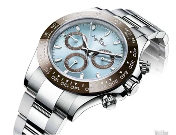 Klasikinis Naujas Vyrų Automatinis Mechaninis laikrodis Dangus Mėlynas Platinum Nerūdijančio Plieno, Safyro Stiklas Laikrodžio AAA+ kokybė