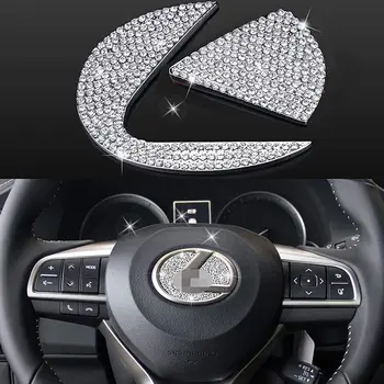 Kristalinis Deimantas Vairas Bling Emblema Įklija, Lexus ES NX RX YRA CT LX GS RC GS-F IS250 RX350 GS300 IX470 IS200 GX470