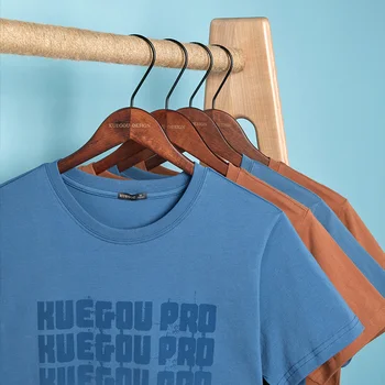 KUEGOU Medvilnės Drabužiai, vyriški marškinėliai trumpomis Rankovėmis Vasarą Kietas Marškinėlius Aukštos Kokybės Laišką Prekės Spausdinimo Viršuje Plius Dydis 90022