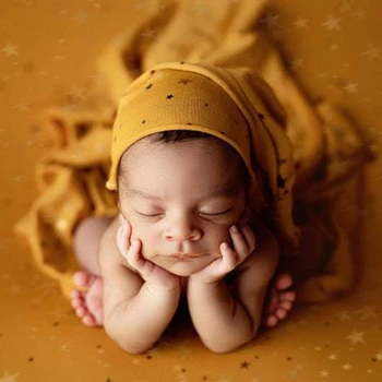 Kūdikių Mazgas Uodega Bžūp Žvaigždėtas Dangus Skrybėlę Naujagimių Fotografijos Rekvizitai Kūdikiams Beanies Bžūp