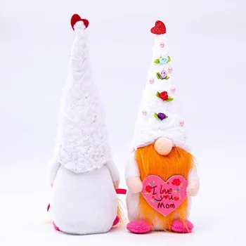 Laimingas Motinos Diena Gnome Pliušinis Elf Lėlės Ponas Ir Ponia Skandinavijos Tomte Lentelė Handmake Ornamentas, Papuošimas