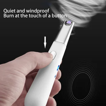 Lanko Lengvesni GRILIS / dujinės Viryklės USB Įkrovimas Cigarečių Degiklio Vėjo Elektroninių Lengvesni Virtuvės Impulso uždegimo sistema