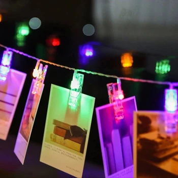LED Kortelės Foto Įrašą Turėtojas String žibintai Pasakų Girliandą lempos Kalėdų, Naujųjų Metų Vestuves Apdailos Baterija atostogų lempos