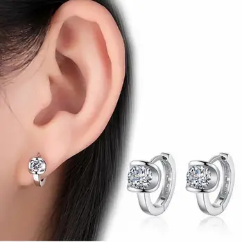 LEKANI 925 sterlingas sidabro naują crystal ausies sagtis korėjos mados aukštos kokybės, hipoalerginės ausies didmeninės moterų papuošalai