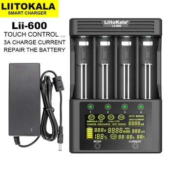 LiitoKala Lii-600 LCD Baterijų Kroviklis Li-ion, 3,7 V ir NiMH 1.2 V baterija Tinka 18650 26650 21700 26700 18350 AA AAA